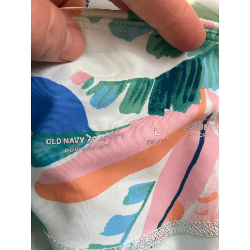 Old Navy Tropical Print Girls Leggings, Size L